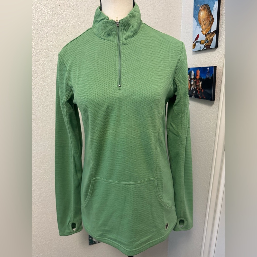The Black Dog Green Women's Quarter-Zip Sweatshirt